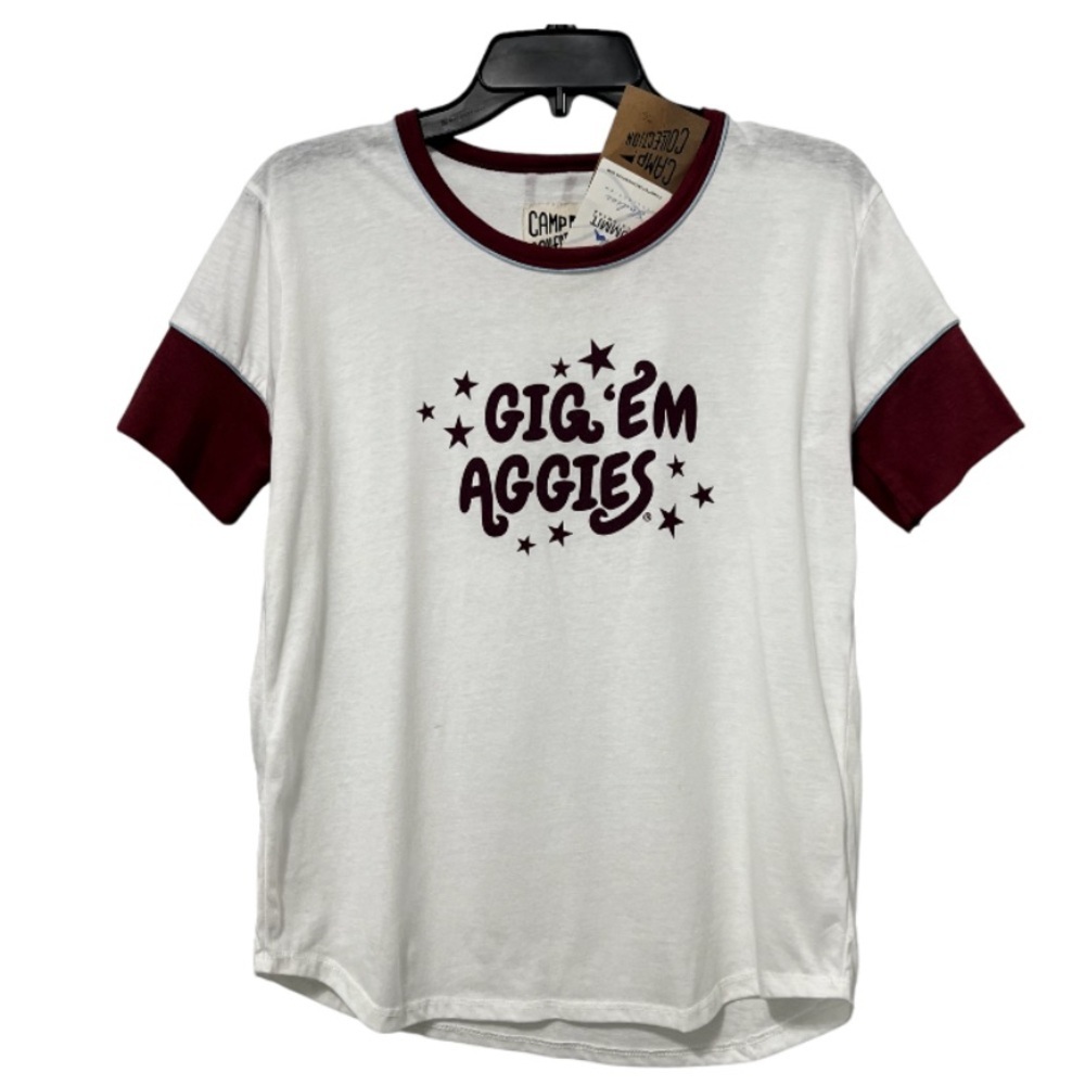 Camp Collection NWT Texas A&M Women's Gig Em Aggies Raglan Tee Size M